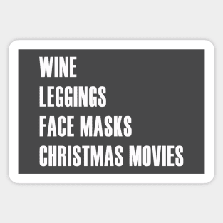 Christmas Movies Leggings Face Masks Wine Sticker